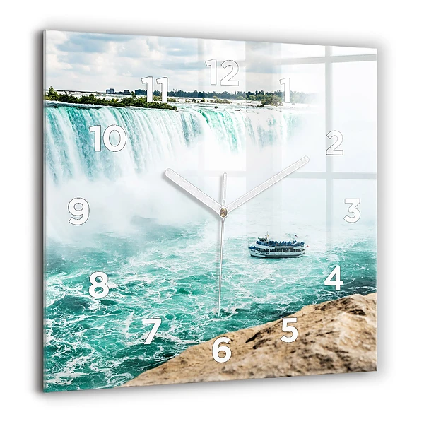 Wanduhr quadratisch mit motiv Niagara-Boot