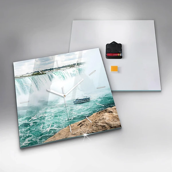 Wanduhr quadratisch mit motiv Niagara-Boot