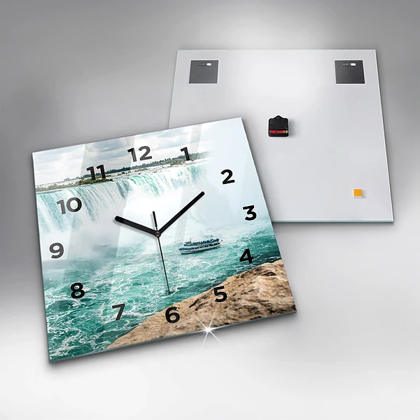 Wanduhr quadratisch mit motiv Niagara-Boot