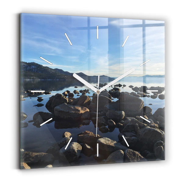 Wanduhr quadratisch Blick aufs Meer