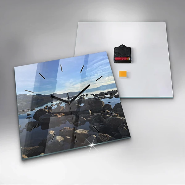 Wanduhr quadratisch Blick aufs Meer