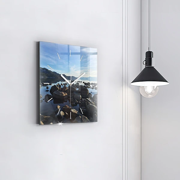 Wanduhr quadratisch Blick aufs Meer