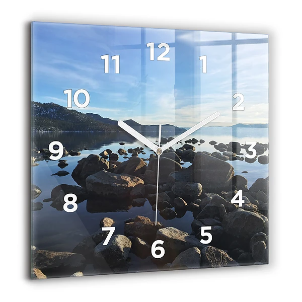 Wanduhr quadratisch Blick aufs Meer