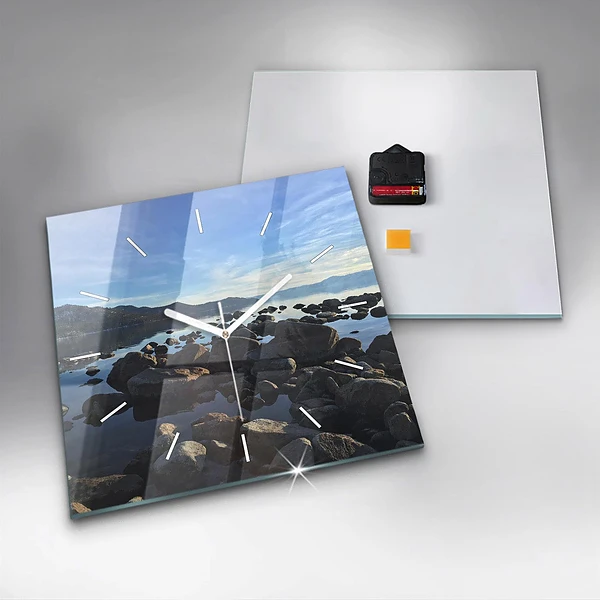 Wanduhr quadratisch Blick aufs Meer