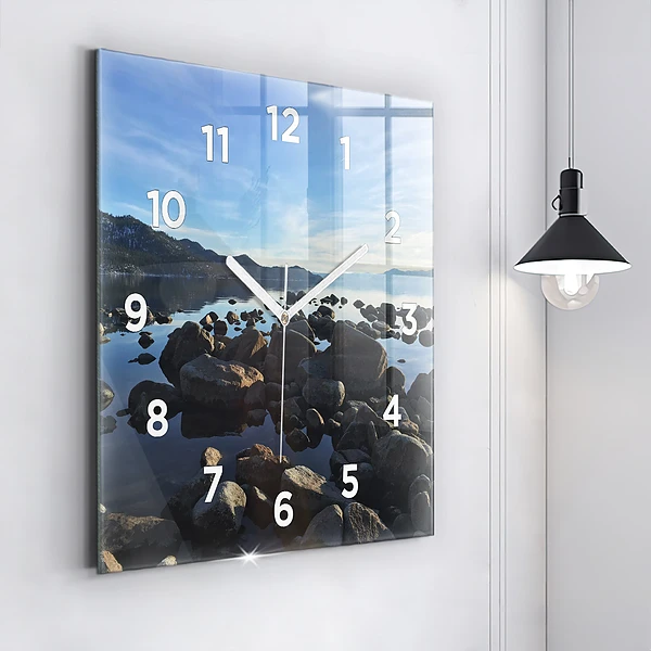 Wanduhr quadratisch Blick aufs Meer