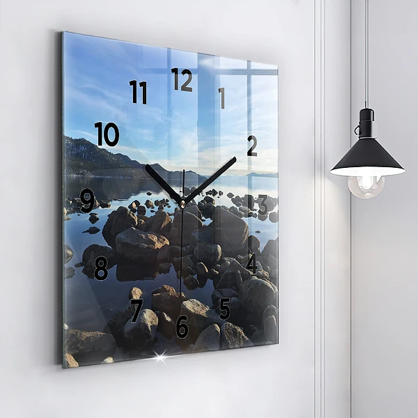 Wanduhr quadratisch Blick aufs Meer