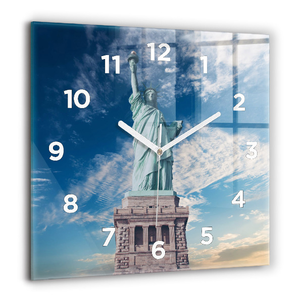 Wanduhr quadratisch mit motiv Freiheitsstatue New York