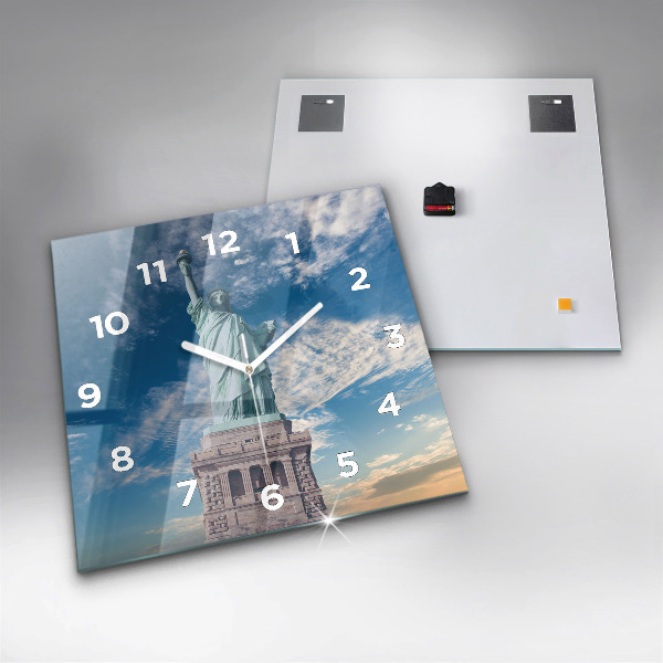 Wanduhr quadratisch mit motiv Freiheitsstatue New York