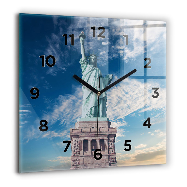 Wanduhr quadratisch mit motiv Freiheitsstatue New York