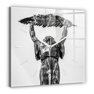 Wanduhr quadratisch mit motiv Freiheitsstatue in Budapest