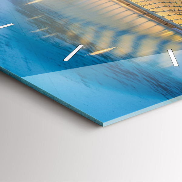 Wanduhr quadratisch Sonnenuntergang in der Stadt