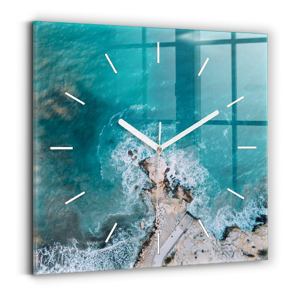 Wanduhr quadratisch mit motiv Fjorde an der Costa Blanca
