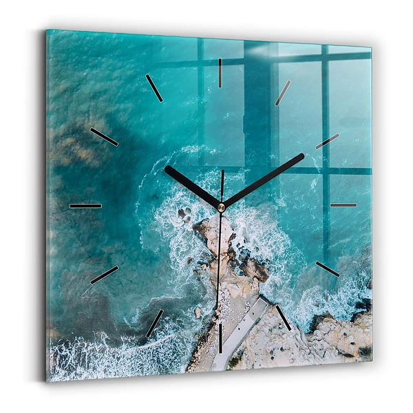 Wanduhr quadratisch mit motiv Fjorde an der Costa Blanca