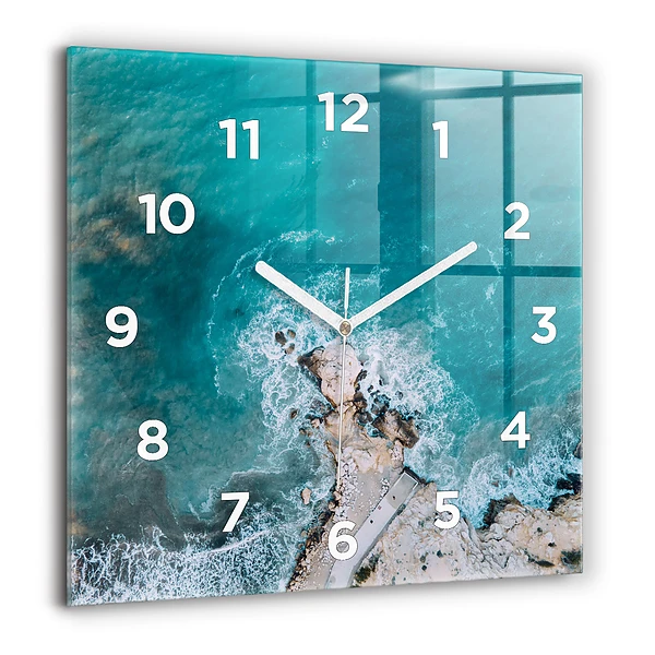 Wanduhr quadratisch mit motiv Fjorde an der Costa Blanca