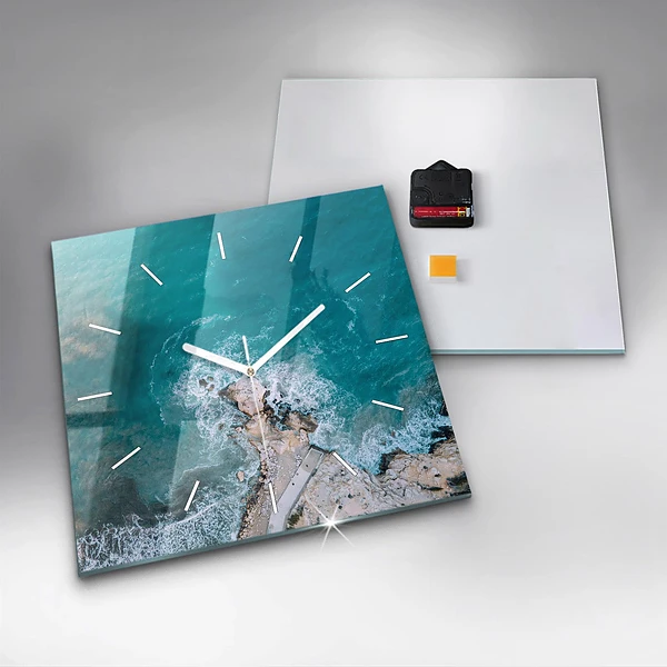 Wanduhr quadratisch mit motiv Fjorde an der Costa Blanca
