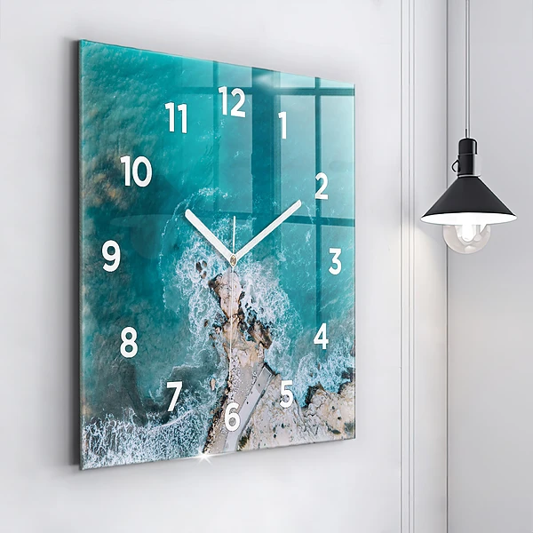 Wanduhr quadratisch mit motiv Fjorde an der Costa Blanca