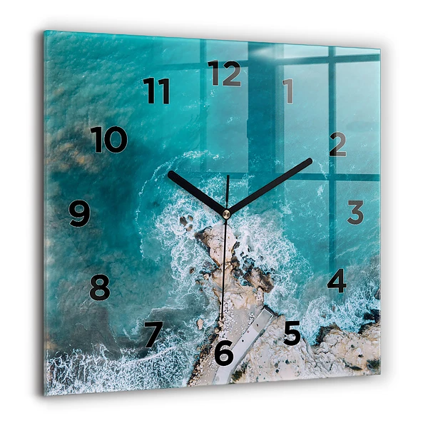 Wanduhr quadratisch mit motiv Fjorde an der Costa Blanca