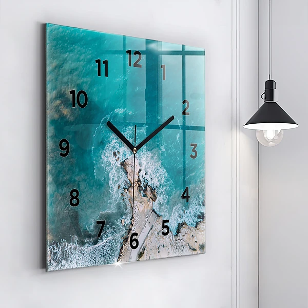 Wanduhr quadratisch mit motiv Fjorde an der Costa Blanca