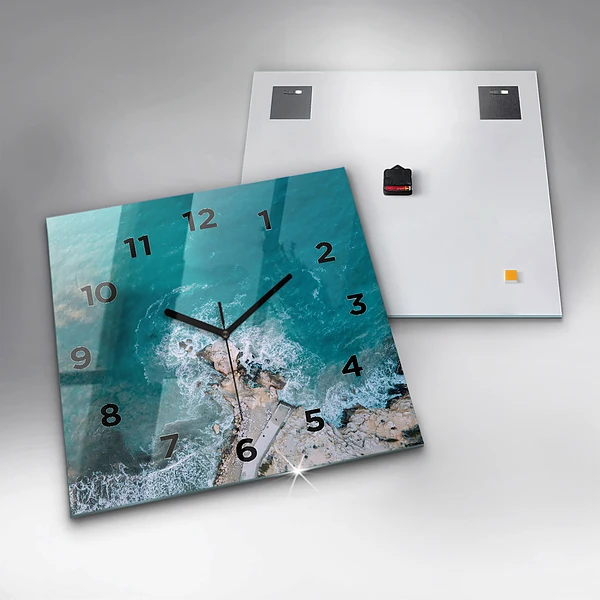 Wanduhr quadratisch mit motiv Fjorde an der Costa Blanca