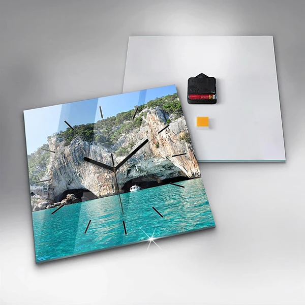 Wanduhr quadratisch Unterwasser-Höhle