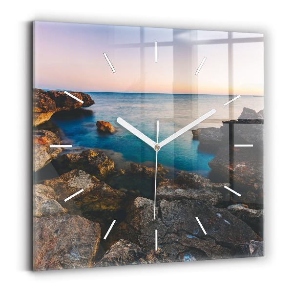 Wanduhr quadratisch Meereslandschaft