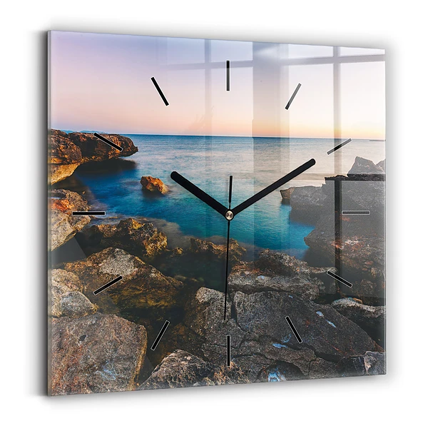 Wanduhr quadratisch Meereslandschaft