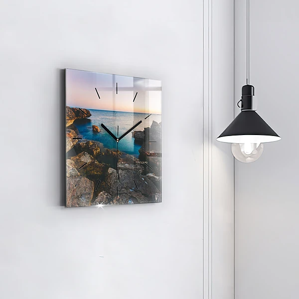 Wanduhr quadratisch Meereslandschaft