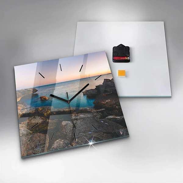 Wanduhr quadratisch Meereslandschaft