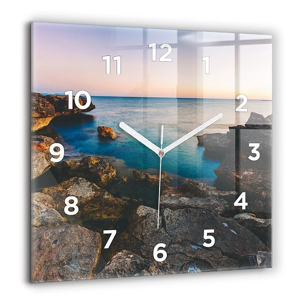 Wanduhr quadratisch Meereslandschaft