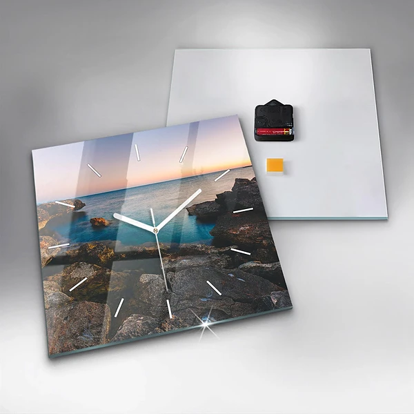 Wanduhr quadratisch Meereslandschaft