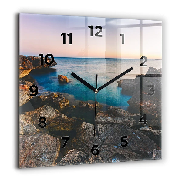 Wanduhr quadratisch Meereslandschaft