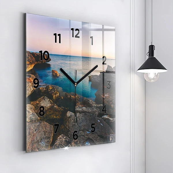 Wanduhr quadratisch Meereslandschaft