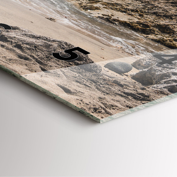 Wanduhr quadratisch mit motiv Blick auf das Mittelmeer