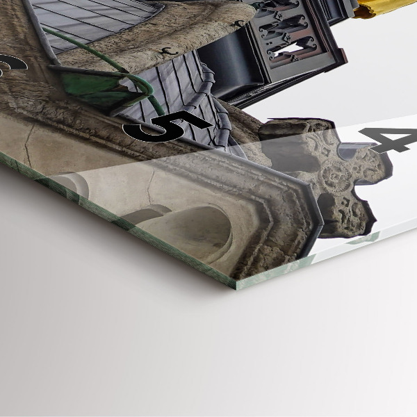 Wanduhr modern quadratisch Marienstatue in Lyon