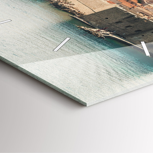 Wanduhr quadratisch mit motiv Segelschiff in Dubrovnik