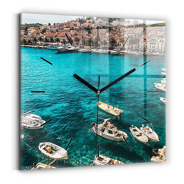 Wanduhr quadratisch Boote in Kroatien