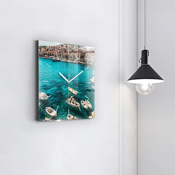 Wanduhr quadratisch Boote in Kroatien