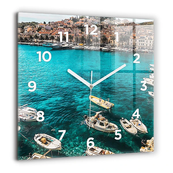 Wanduhr quadratisch Boote in Kroatien