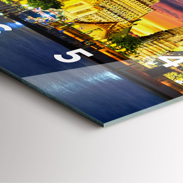 Wanduhr quadratisch Tempel in Bangkok