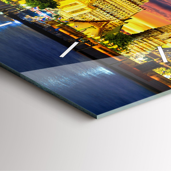 Wanduhr quadratisch Tempel in Bangkok