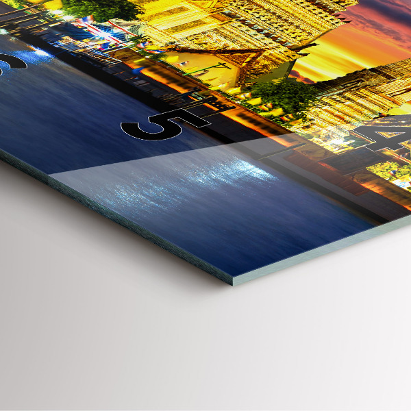 Wanduhr quadratisch Tempel in Bangkok