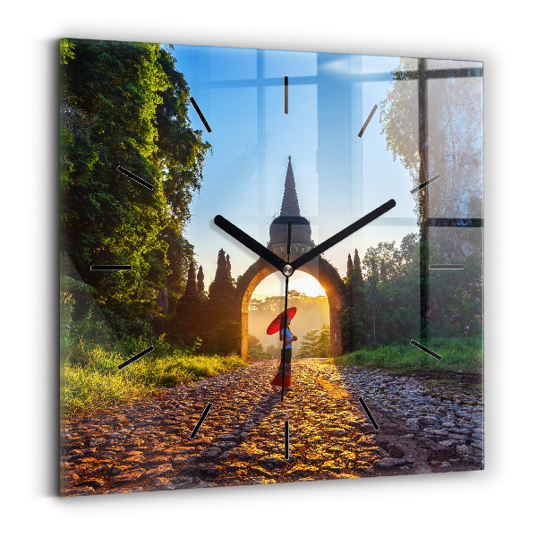 Wanduhr modern quadratisch Surat Thani Park in Thailand