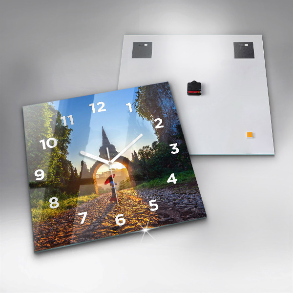 Wanduhr modern quadratisch Surat Thani Park in Thailand