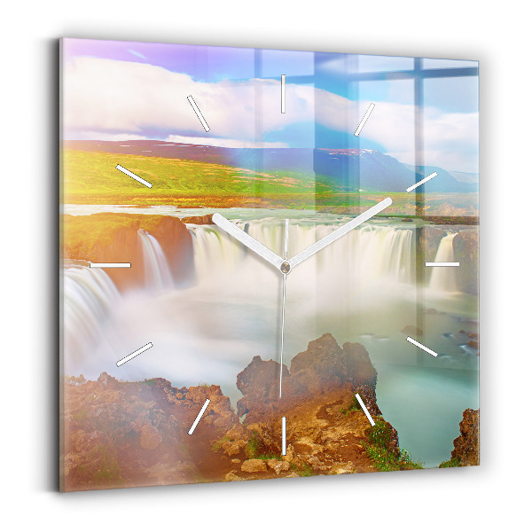 Wanduhr quadratisch Godafoss in Island