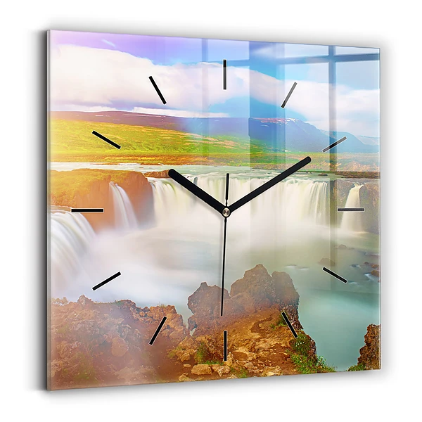 Wanduhr quadratisch Godafoss in Island