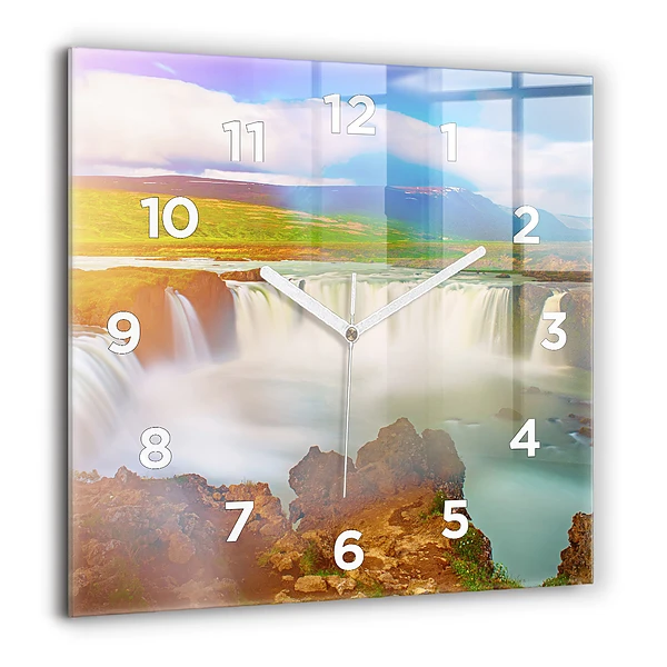 Wanduhr quadratisch Godafoss in Island