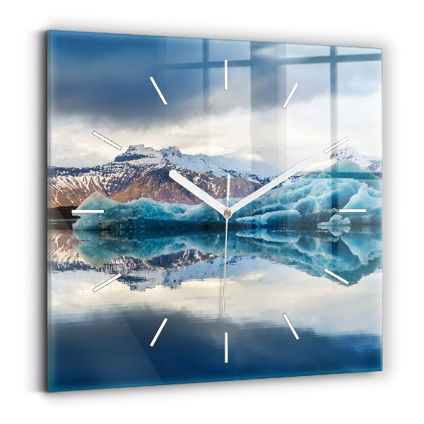 Wanduhr quadratisch Jokulsarlon-See in Island
