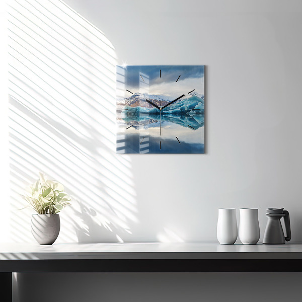 Wanduhr quadratisch Jokulsarlon-See in Island