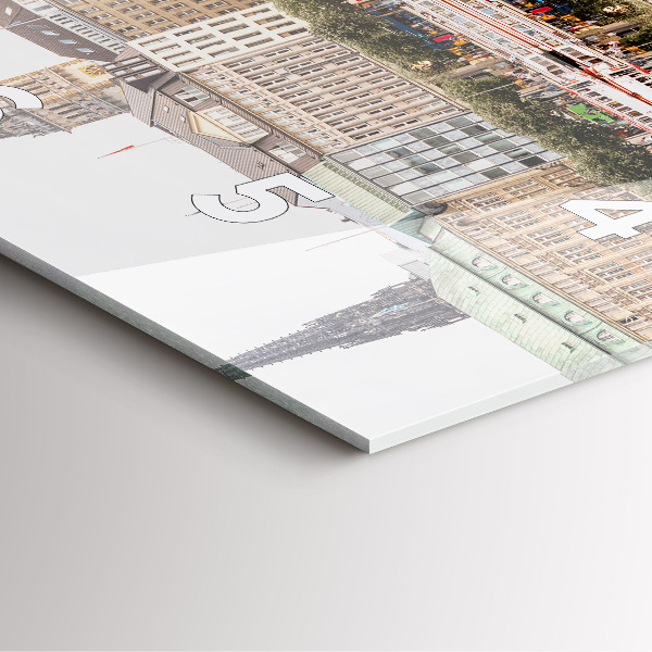 Wanduhr modern quadratisch Hamburg Fluss Deutschland