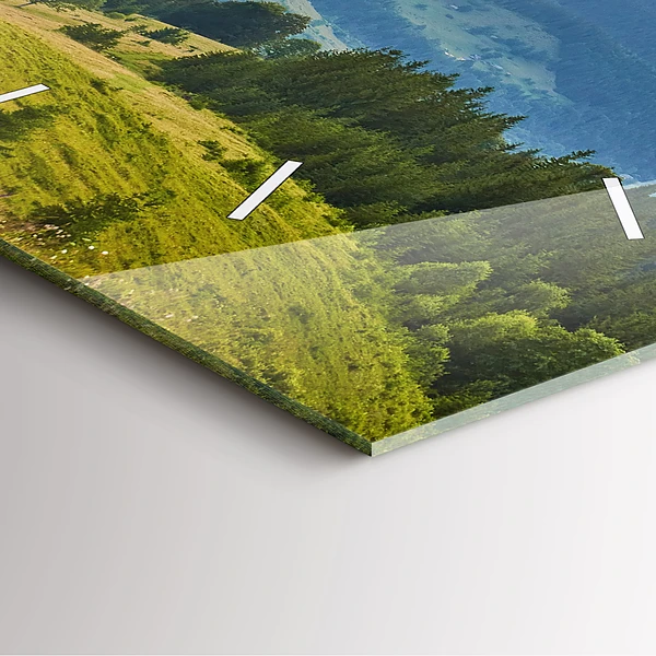 Wanduhr quadratisch Landschaft mit Wäldern